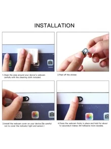6pcs WebCam Cover Compatible With Phone & PC Lens - Black - View 5