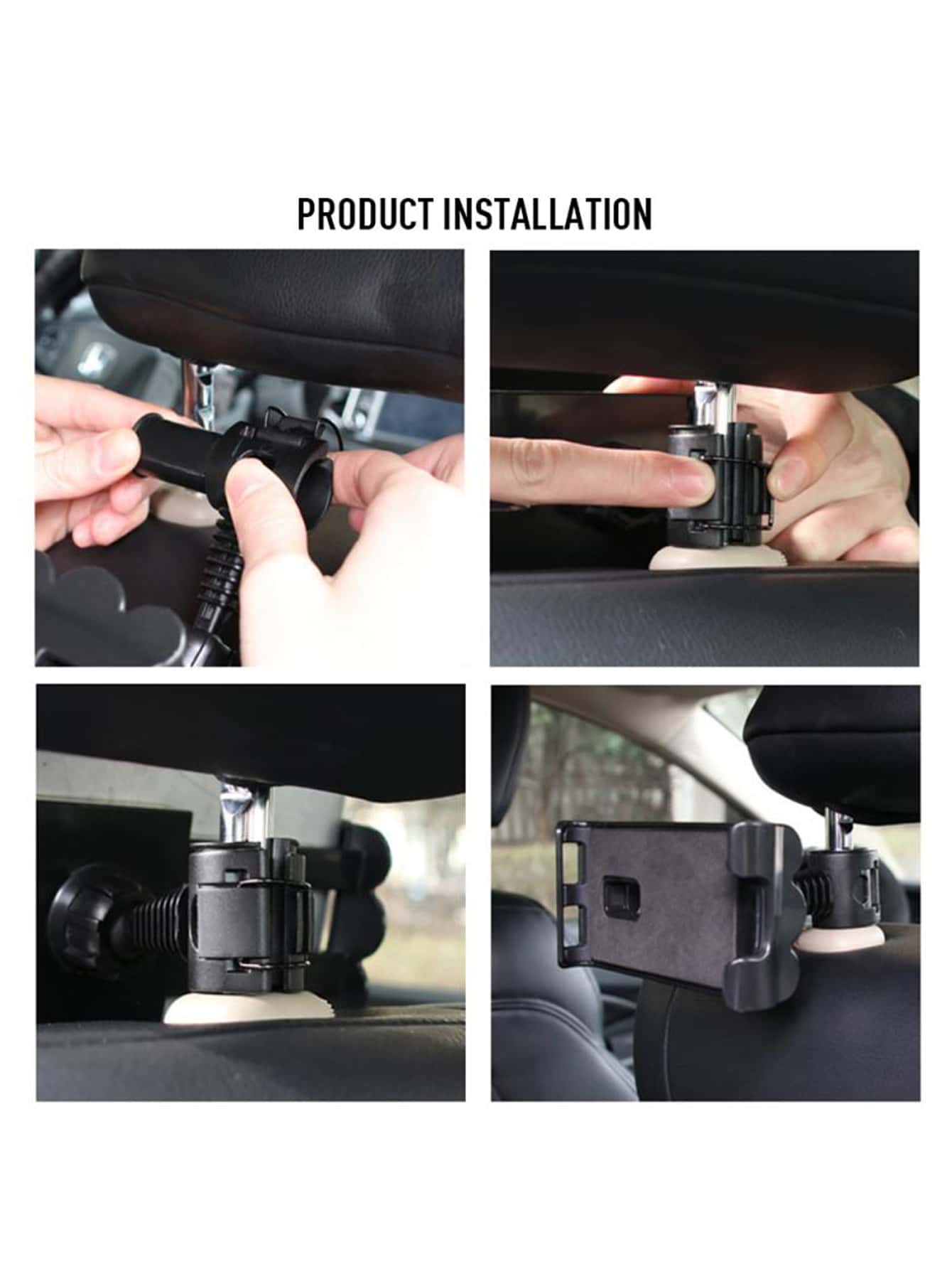 Soporte Para Tableta Y Teléfono Móvil Para Asiento De Automóvil - Negro - Añade 5