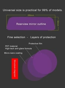 Car Rearview Mirror Anti-glare Film - Mauve Purple - View 3