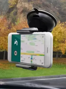 360 Degree Car Suction Cup Mobile Phone Holder - Black - View 2