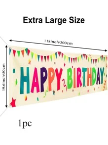 標語圖案生日橫幅 - 彩色 - 查看 2