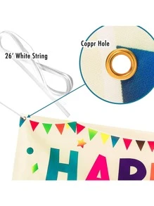 標語圖案生日橫幅 - 彩色 - 查看 3