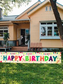 標語圖案生日橫幅 - 彩色 - 查看 4