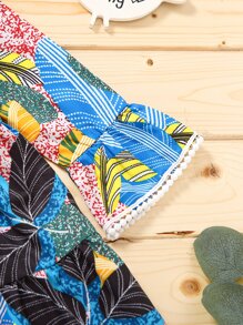 Baby Girl Tropical Print Smock Dress - Multicolor - View 4