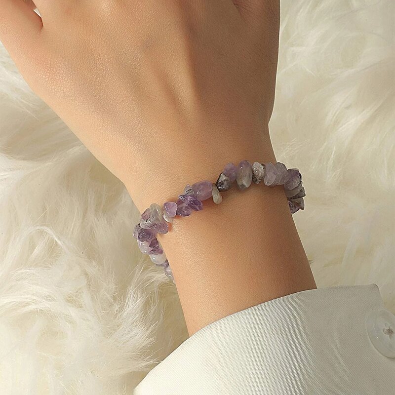 

Stone Beaded Bracelet, Purple