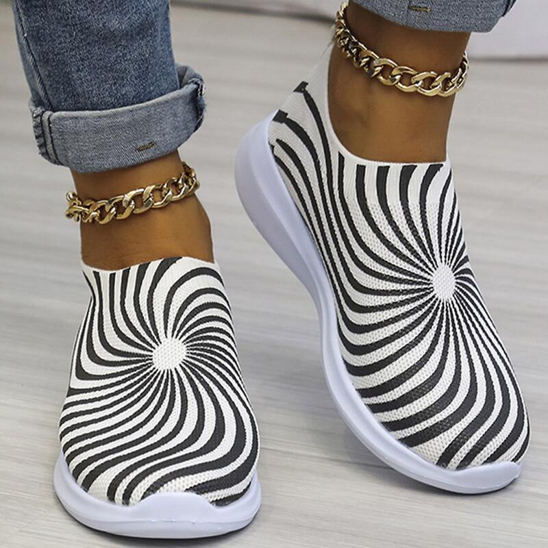 

Graphic Slip On Sneakers, White