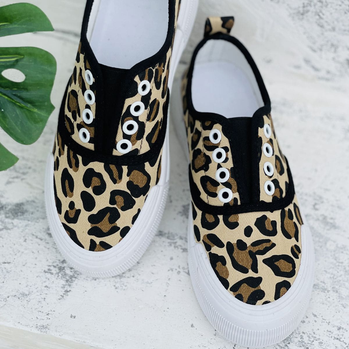 

Leopard Pattern Sneakers, Brown