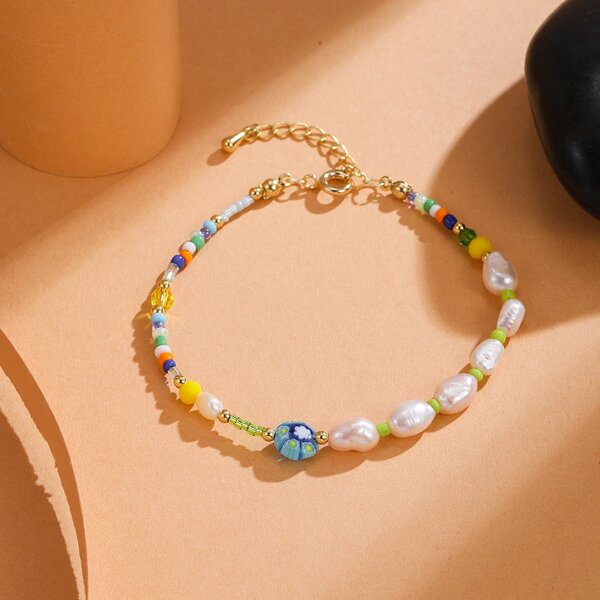 

Pearl Decor Bracelet, Multicolor