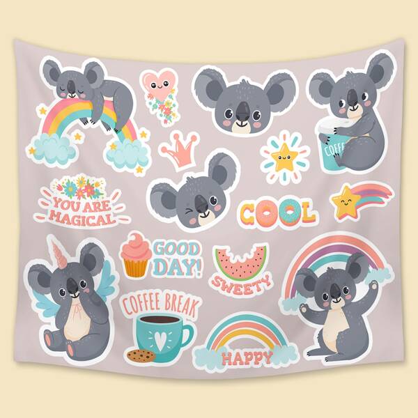

Cartoon Graphic Kids Tapestry, Multicolor