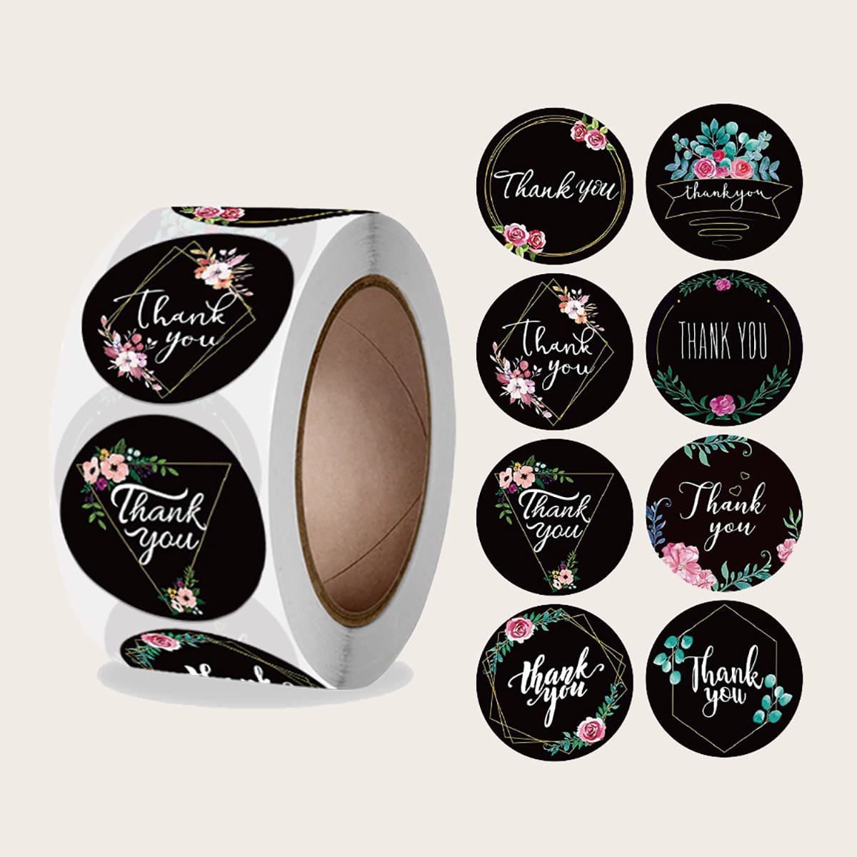 

1roll Flower Print Gift Sticker, Multicolor