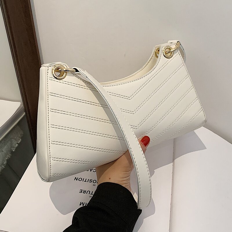 

Quilted Shoulder Bag, White