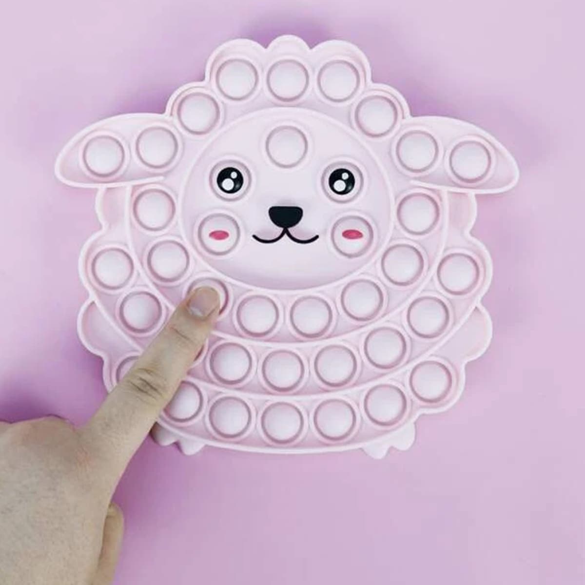 

1pc Random Color Cartoon Push Bubble Toy, Multicolor