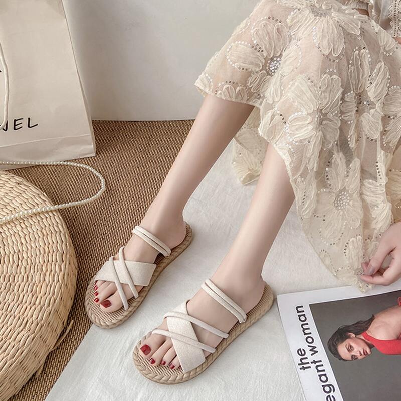 

Minimalist Slide Sandals, Beige