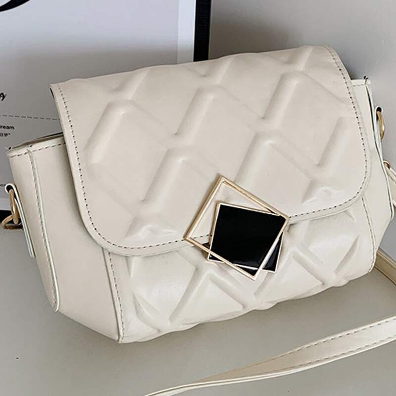 

1pc Flap Crossbody Bag, White