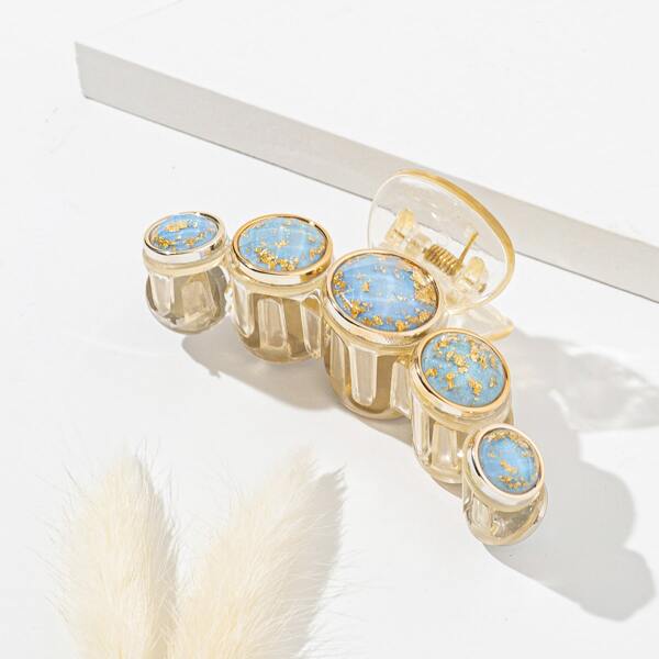 

Round Detail Hair Claw, Baby blue