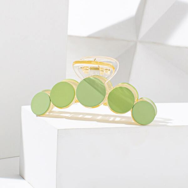 

Round Detail Hair Claw, Green