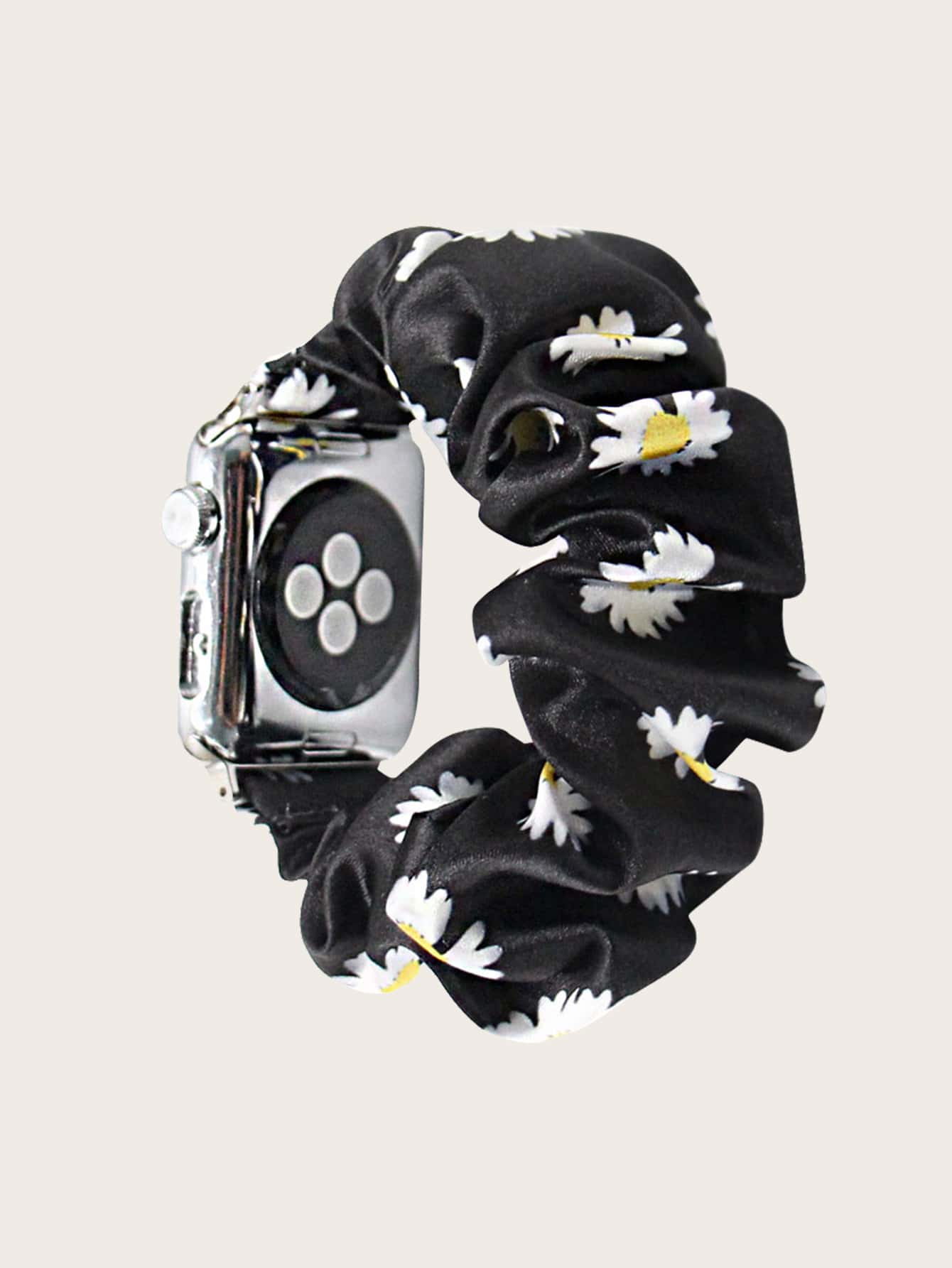 Daisy Pattern Scrunchie Design Watchband Compatible With Apple Watch - Multicolor - View 1