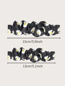 Daisy Pattern Scrunchie Design Watchband Compatible With Apple Watch - Multicolor - View 4