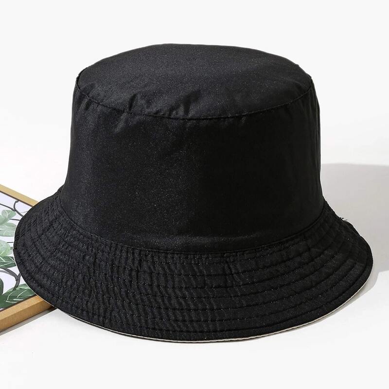 

1pc Plain Bucket Hat, Black