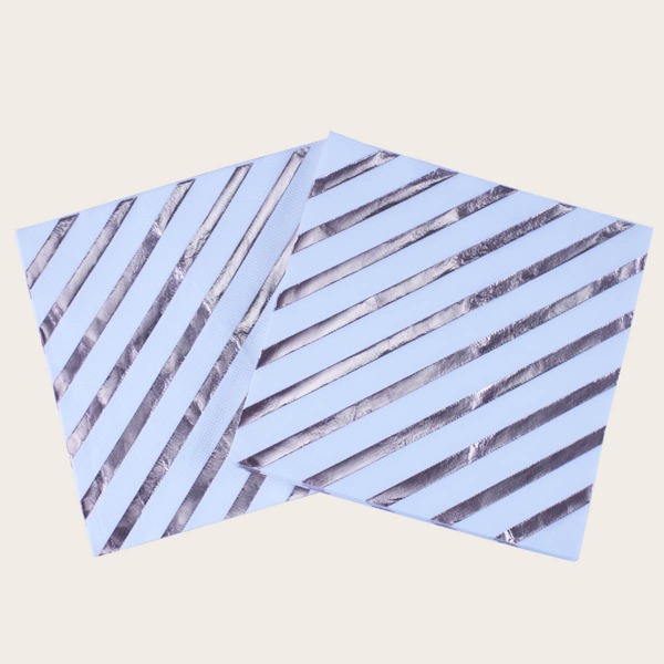 

20pcs Striped Pattern Disposable Napkin, Rose gold