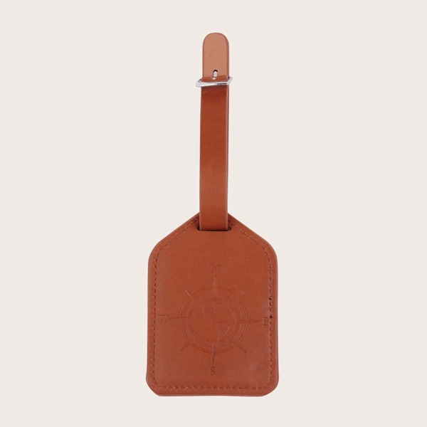 

Minimalist Embossed Luggage Tag, Brown