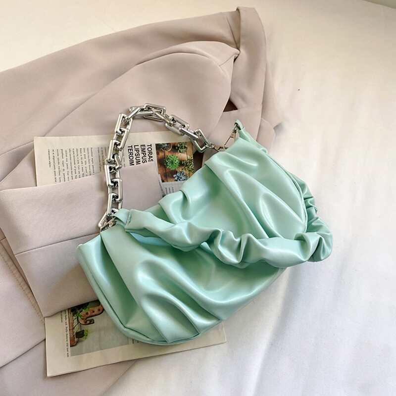 

Ruched Shoulder Bag, Green
