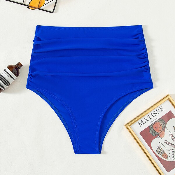 

Ruched High Waisted Bikini Panty, Royal blue
