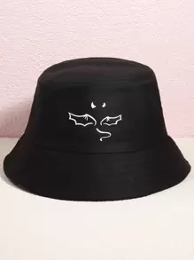 Sombrero cubo con estampado - Negro - Ver 1