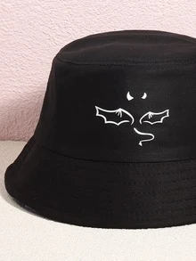 Sombrero cubo con estampado - Negro - Ver 3