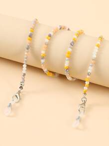 Cadena de mascarilla con diseño de cristal con cuenta - Multicolor - Ver 1