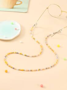 Cadena de mascarilla con diseño de cristal con cuenta - Multicolor - Ver 2