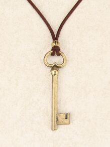 Key Charm Necklace - Multicolor - View 1