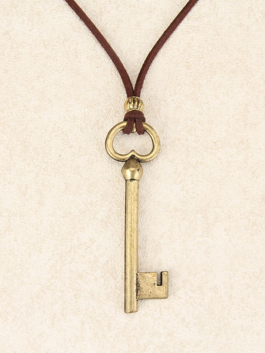 Key Charm Necklace - Multicolor - View 1