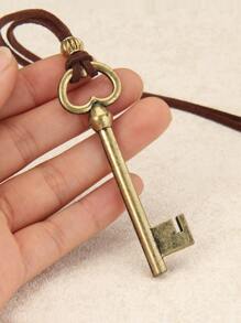 Key Charm Necklace - Multicolor - View 3