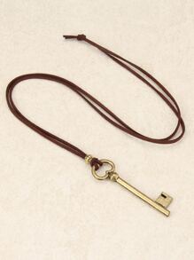 Key Charm Necklace - Multicolor - View 7