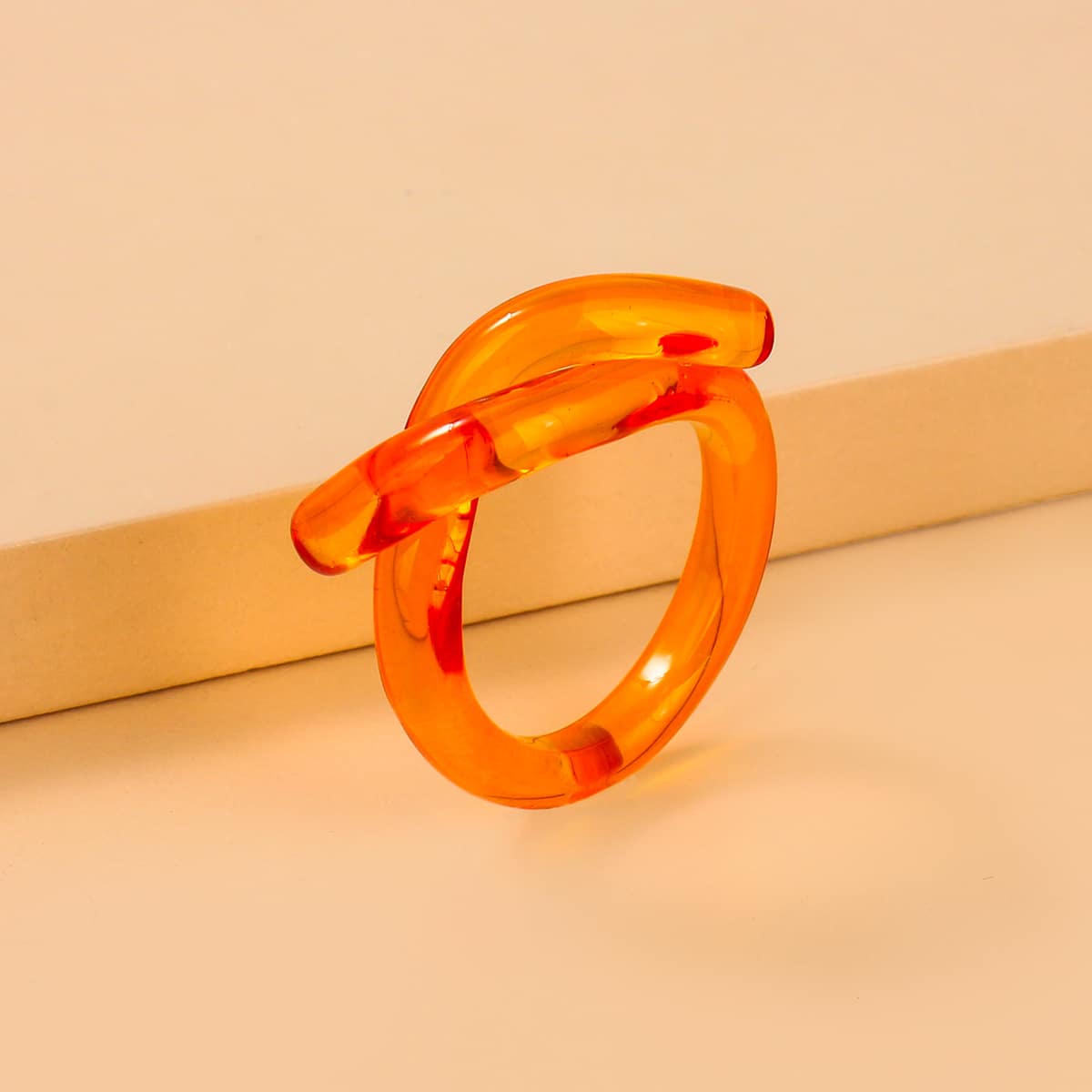 

1pc Clear Ring, Orange
