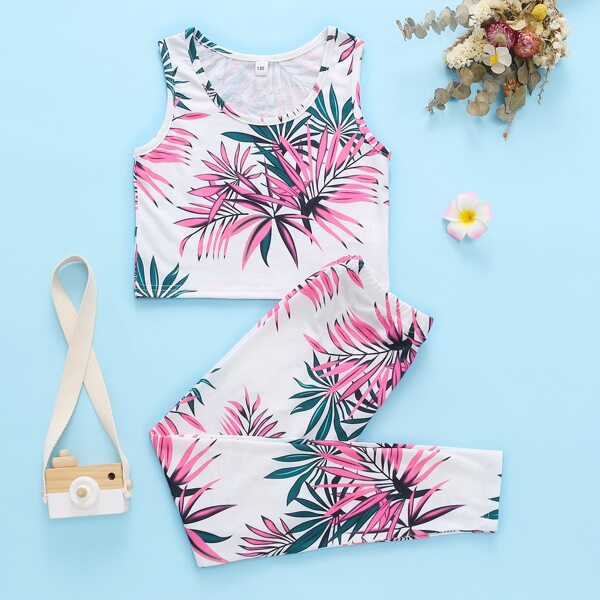 

Girls Tropical Print Tank Top & Leggings, Multicolor