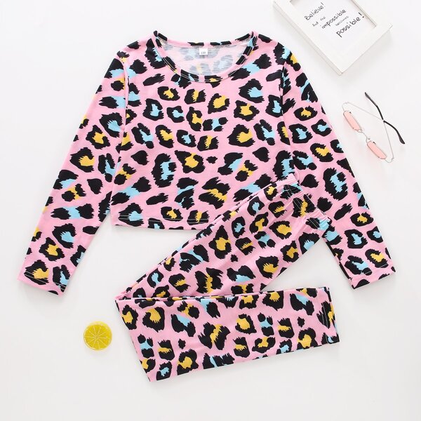 

Girls Leopard Print Tee & Leggings, Multicolor