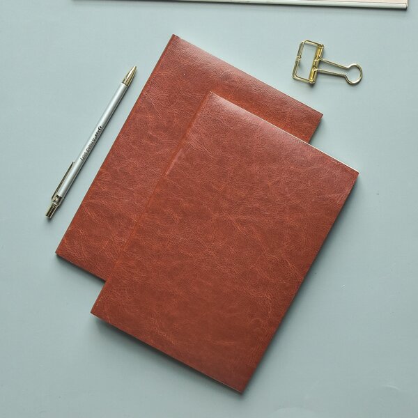 

1pc A5 Plain Notebook, Brown