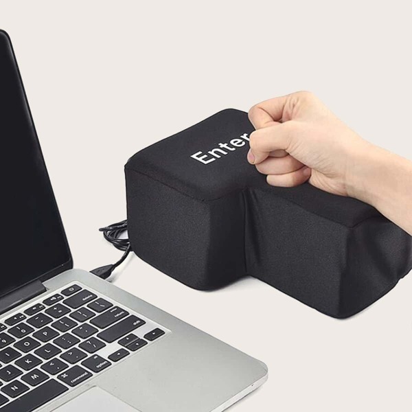 

USB Плюшевая подушка для снятия стресса в форме клавиши Enter, Чёрный