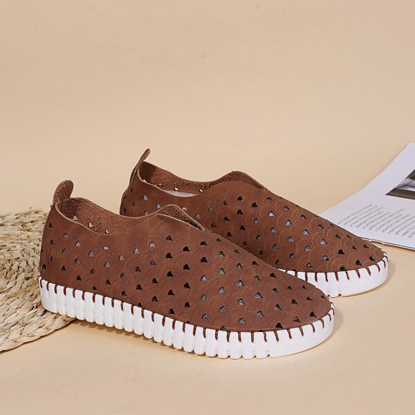 

Hollow Out Fish Scale Flats, Brown