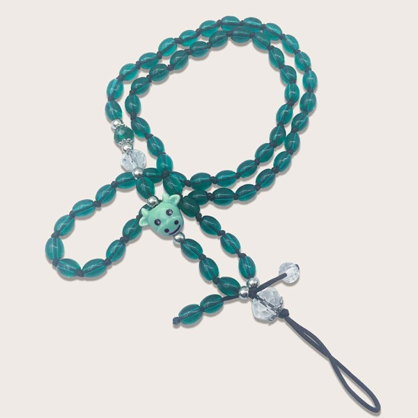 

Beaded Phone Lanyard, Green