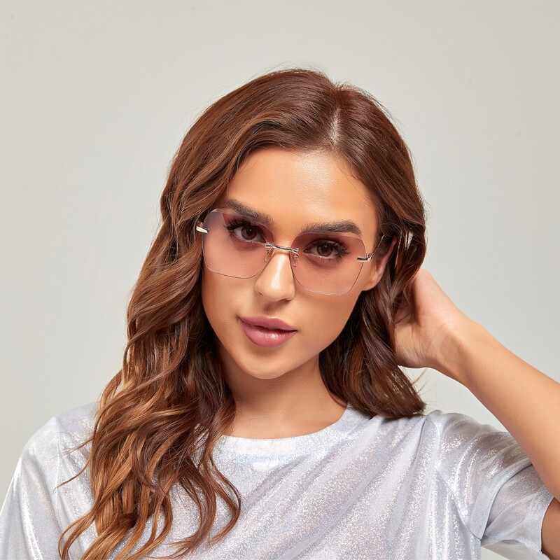 

Tinted Lens Rimless Sunglasses