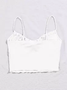 SHEIN Unity 女士休闲纯色褶皱吊带背心，适合日常穿着和度假 - 白色 - 查看 2