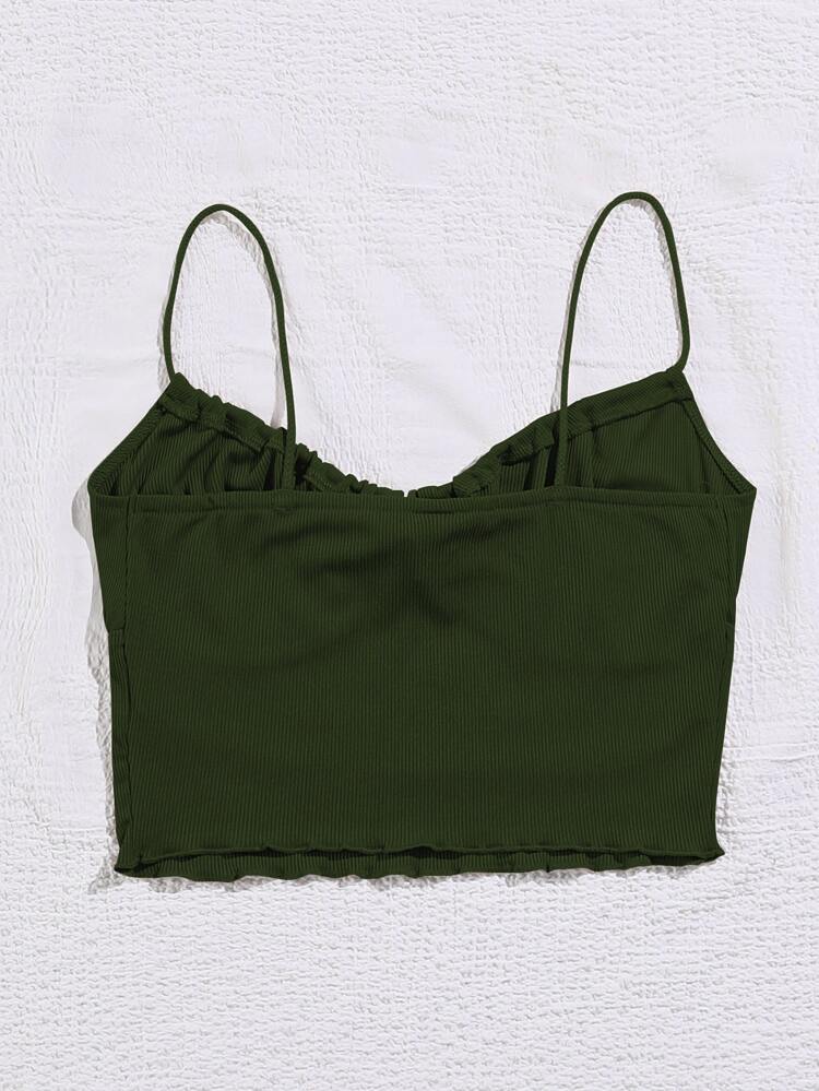Tie Front Ruched Bust Cami Top