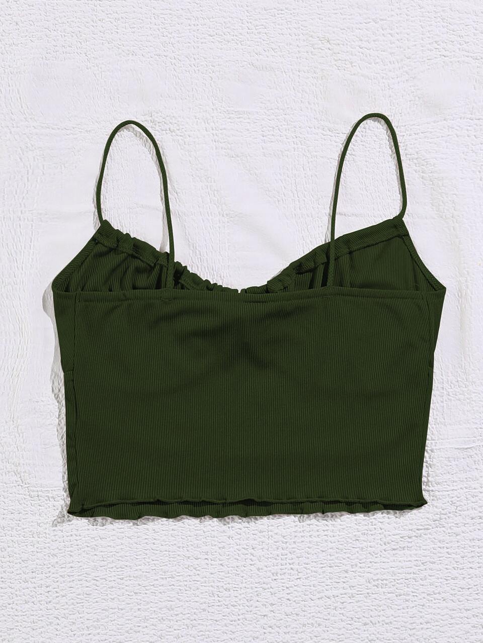 Tie Front Ruched Bust Cami Top