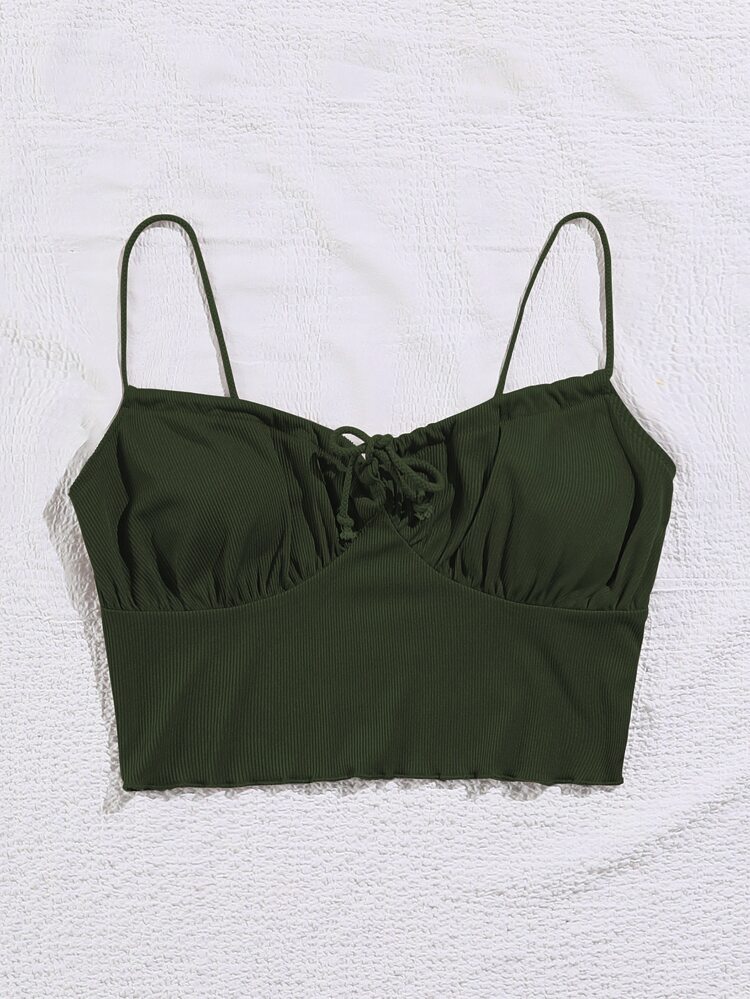 Tie Front Ruched Bust Cami Top