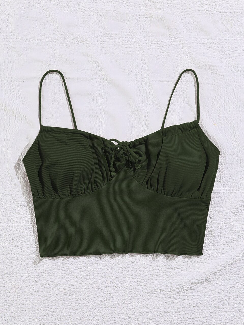 Tie Front Ruched Bust Cami Top