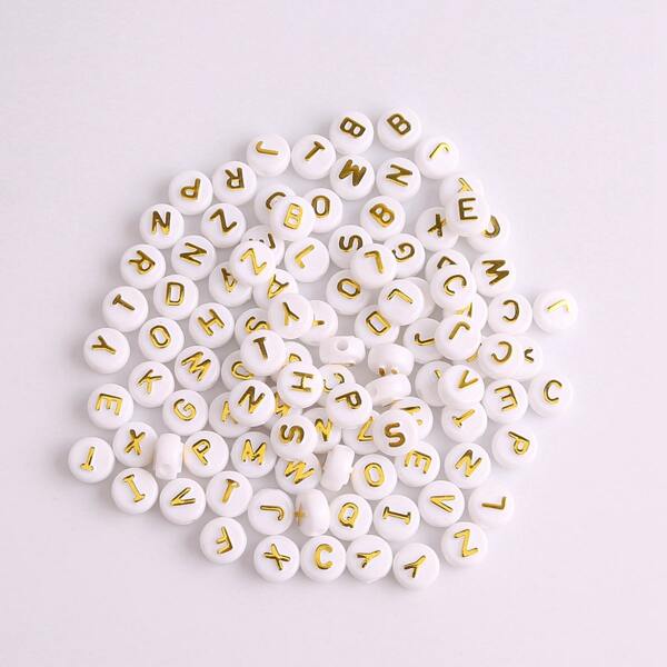 

1pack Letter Bead DIY Jewelry Accessories, White