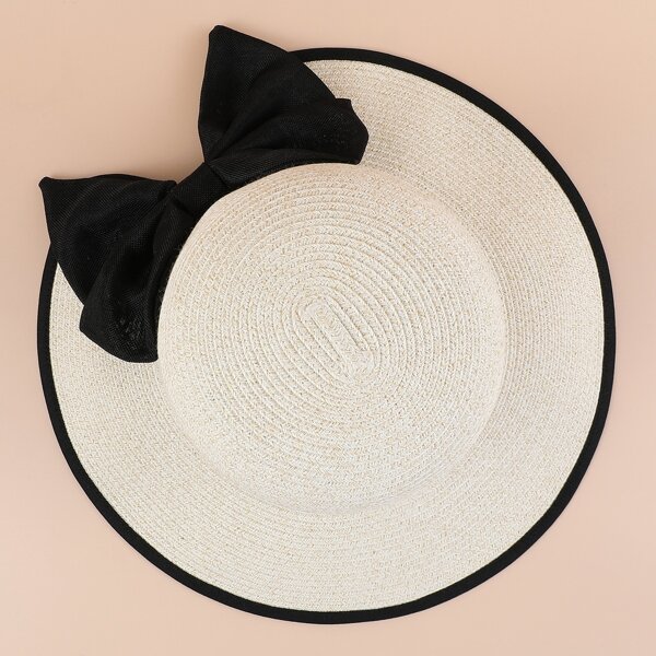 

Bow Decor Sun Hat, White